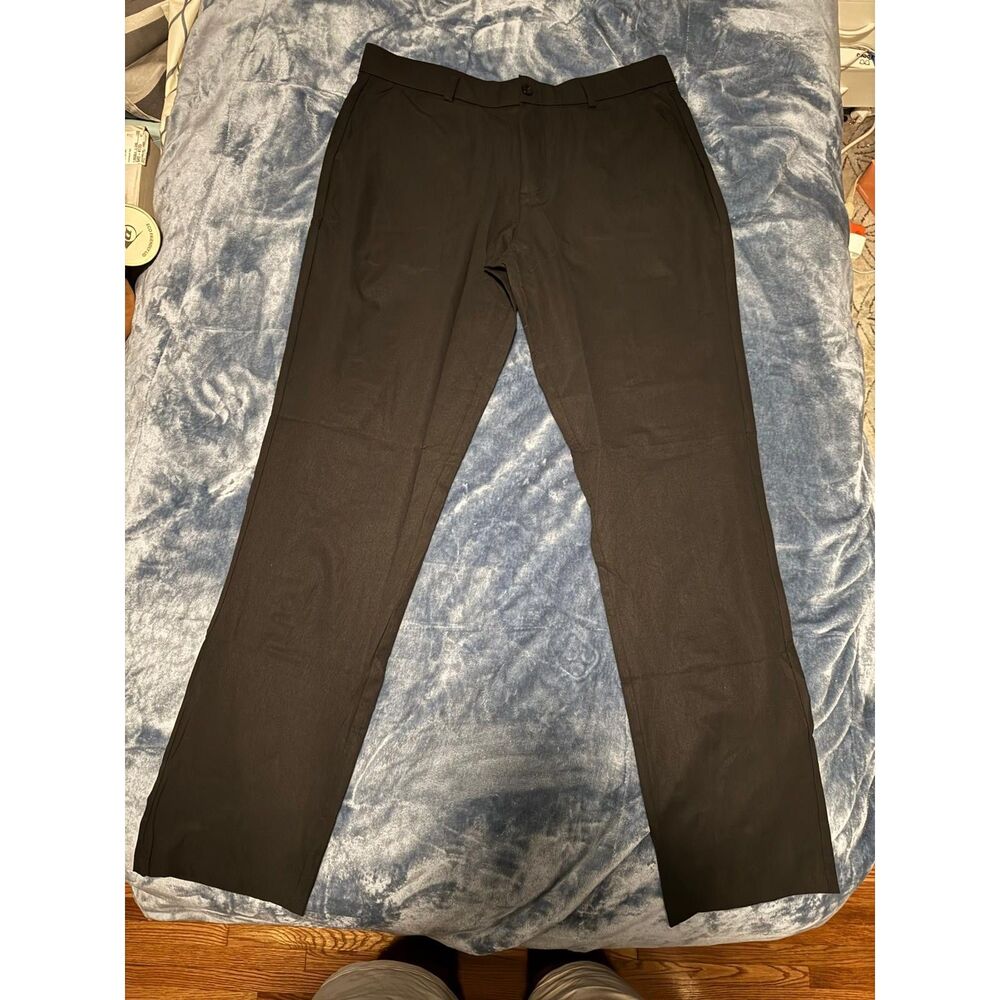 CRZ YOGA Men's Golf Pants Chinos Stretch Commuter Trousers Black 36x34
